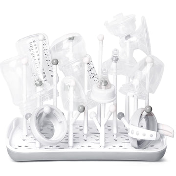 Baby Bottle Drying Rack: Space-Saving with 13 Hooks & Drain Tray