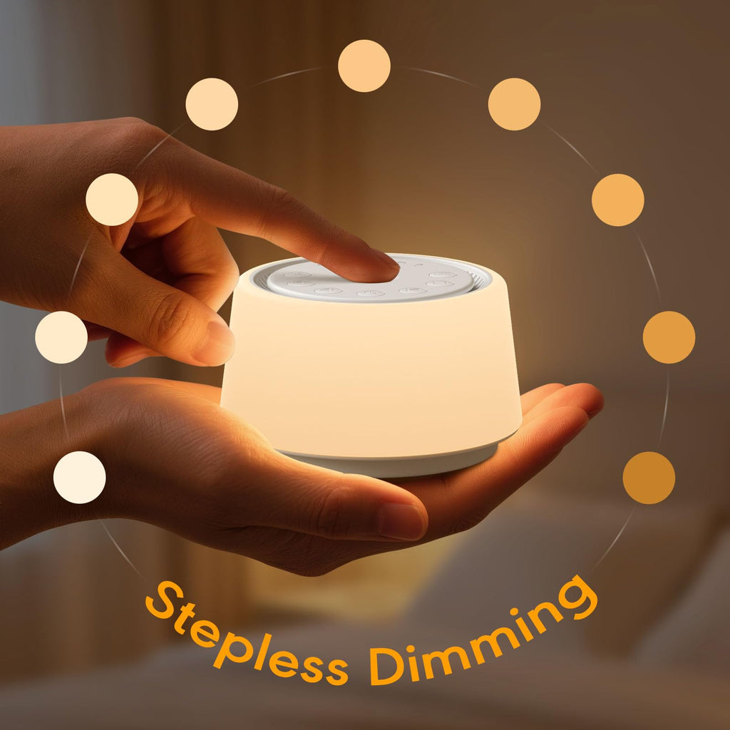 White Noise Machine with Night Light, 30 Portable Sound Machine for Baby and Adults, 10 Color Night Light, 5 Timer