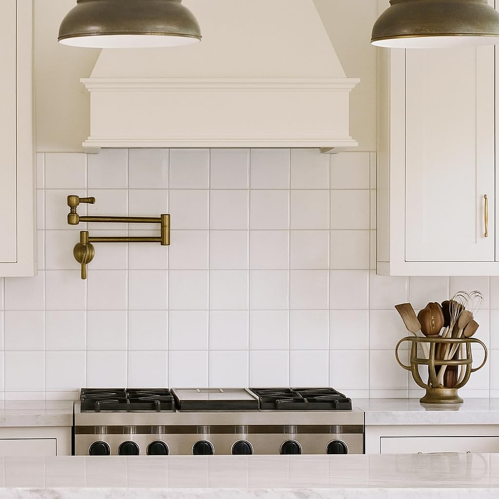5 sq.ft. White 3x3 Porcelain Tile - Polished Square Mosaic Backsplash, Bathroom Walls, Showers, Countertops, Pools