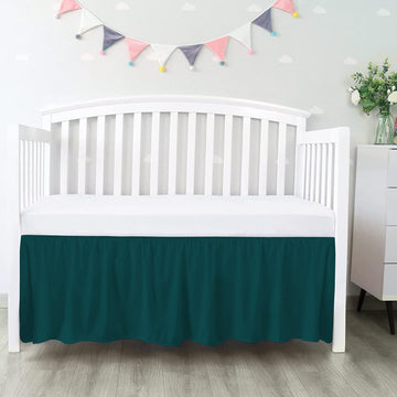 100% Egyptian Cotton, Nursery Crib Toddler (28" x 52" + 14") 800 Thread Count Crib Skirt Dust Ruffle, Bedding Skirts
