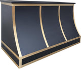 Black Stainless Steel Wall Mount Range Hood 4 Speed LED Lights