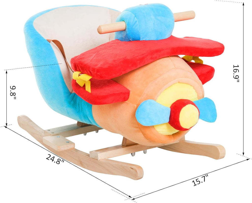 Kids Rocking Horse Baby Ride-on Plane Toy Seat Belt for 18 Month +