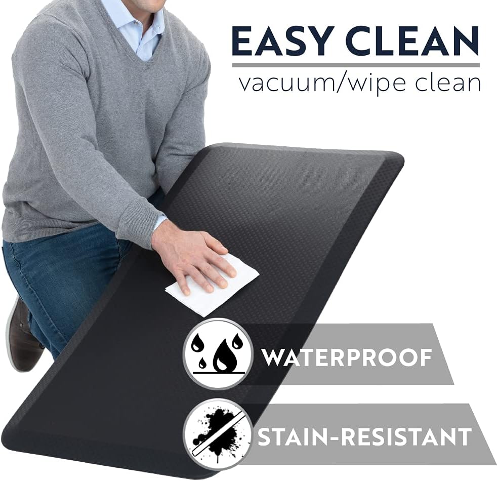 Anti Fatigue Mats Floor, 3/4 Inch Thick Cushioned Ergonomic Mat, Reduce Foot Pressure, Waterproof Comfort Rug for