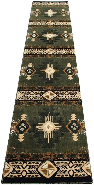 Southwestern Navajo Aztec Native American Geometric Area Rug Sage Green (2 Feet X 7 Feet Runner)