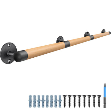 75 Inch Wood Handrail Wall Mount Handrails for Indoor Stairs