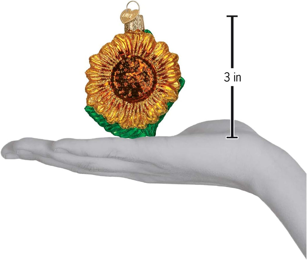 Sunflower Garden Gifts Glass Blown Ornaments, Sunflower 3 Inches
