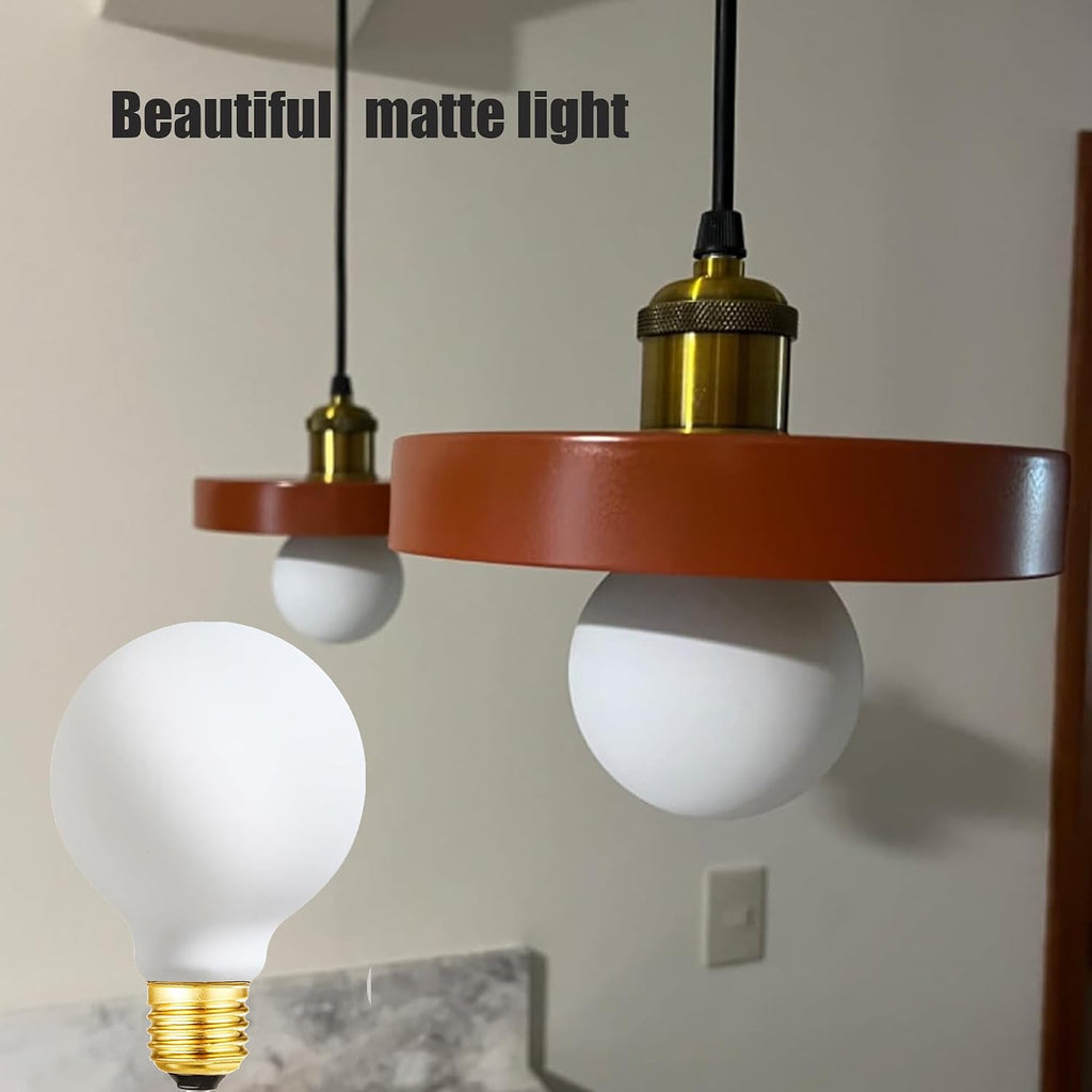 LED Light Bulb G25/G80 Dimmable Flick-Free Matt White 6W Soft White 3000k CRI95 600LM, 60W Equivalent Vintage LED
