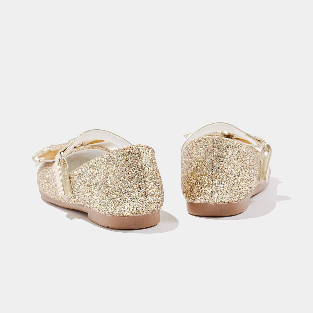 Girls Dress Shoes Princess Flats Glitter Flower Girl Toddler Kids