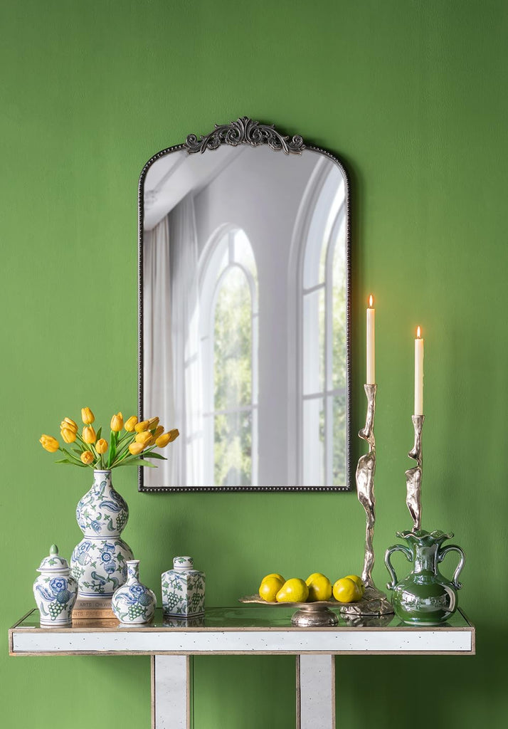 Decorative Porcelain Home Accents with Blue and Green Cherry Blossom Motif, Includes Traditional Ginger Jar - Set of 3