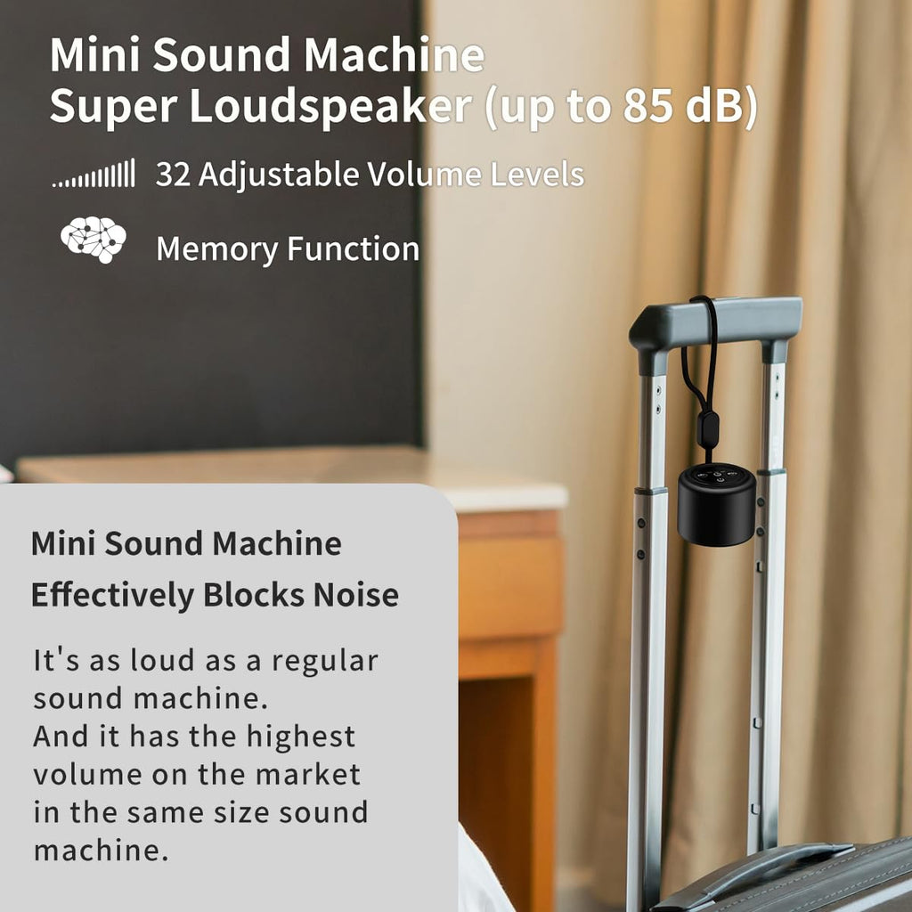 Mini Portable Sound White Noise Machine Baby Patter for Sleep with 30 Sounds for Baby Kids Adults 32 Volume Levels Sleep