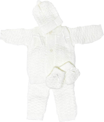 Infant Newborn Baby 4 Pieces Knit Crochet Set Winter Warm Cute Fashion Layette Set Comfortable Unisex Girls Boys