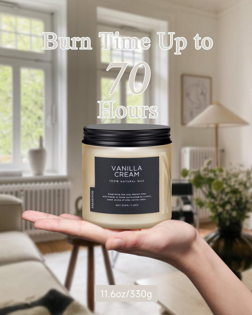 Vanilla Scented Candles, 11.6oz Natural Soy Wax