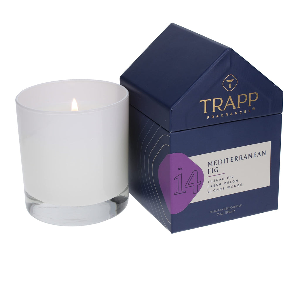 No. 14 Mediterranean Fig - 7 oz. House Box Candle - Aromatic Home Fragrance with Fruity Scent of Tuscan Fig, Fresh