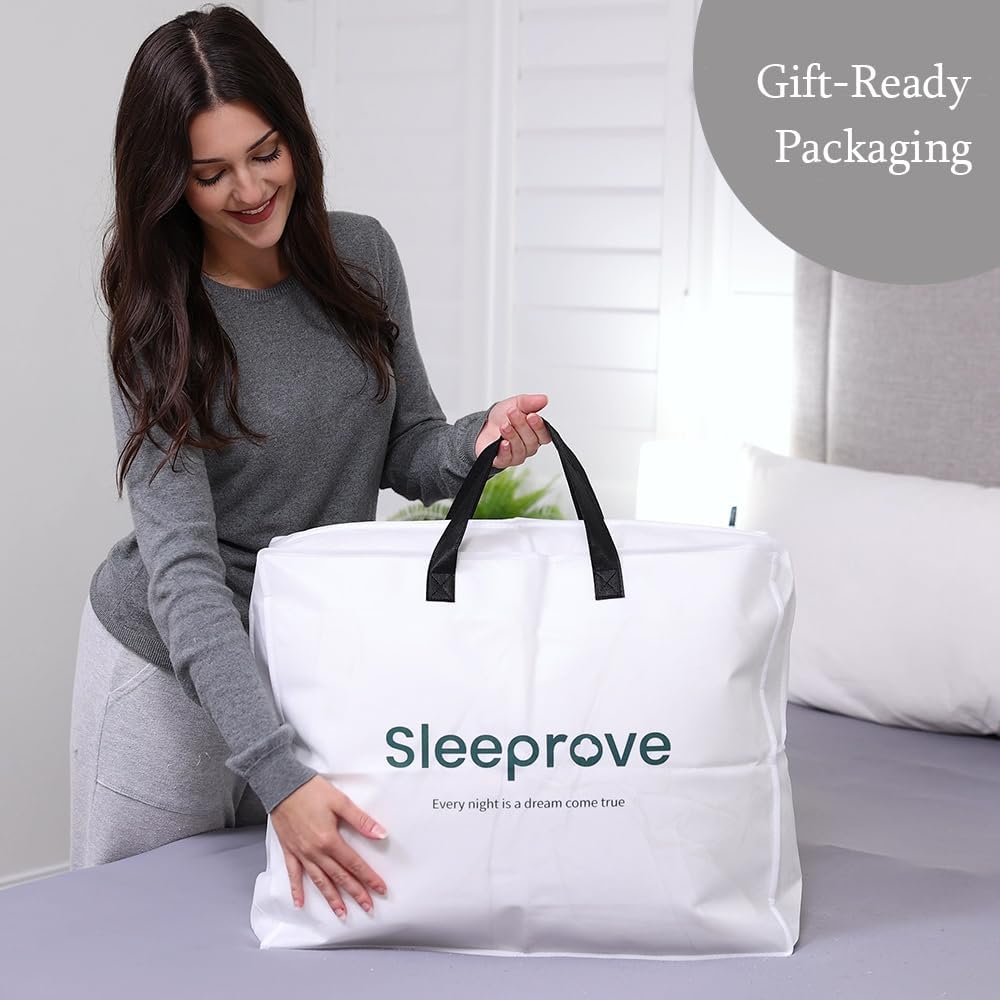 King Down Comforter,All-Season Duvet Insert with 8 Loops,Noiseless Luxury Comforter,White,106x90 inc