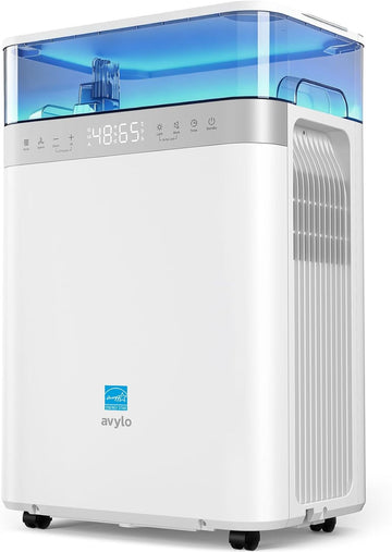Dehumidifier for Basement with Pump, 2.11 Gallon Top-Mounted Water Tank, Max 90 Pint/D