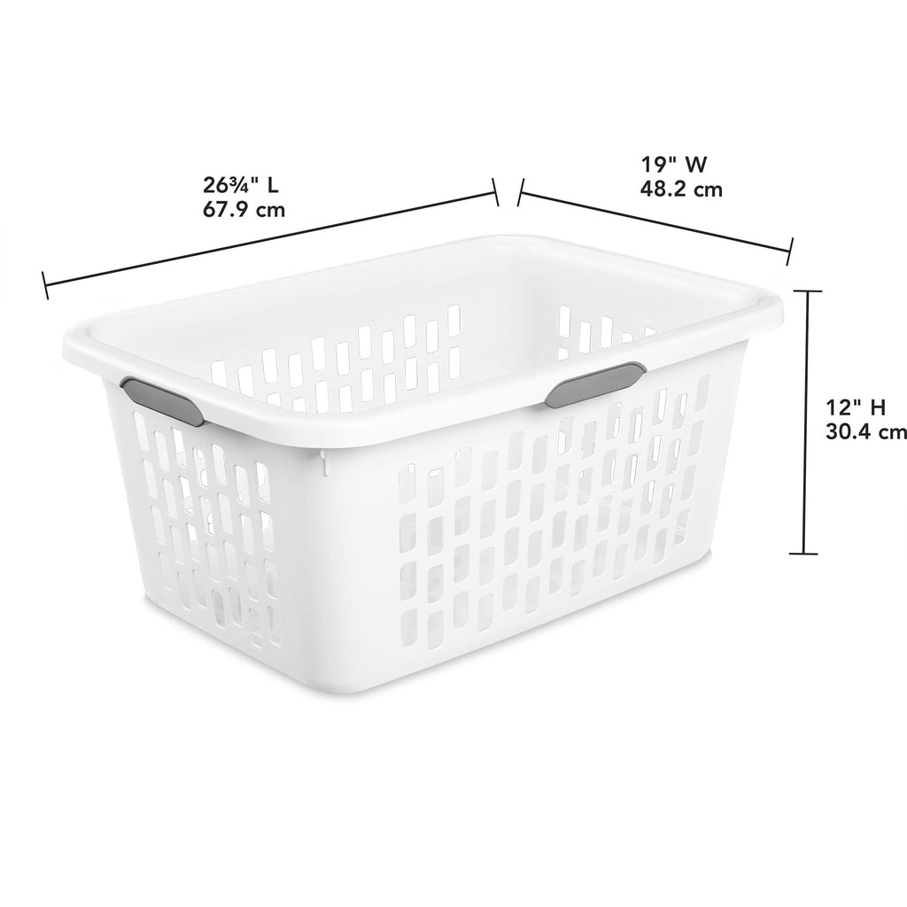 Rectangular Laundry Basket, Plastic Clothes Hamper, 18-Pack