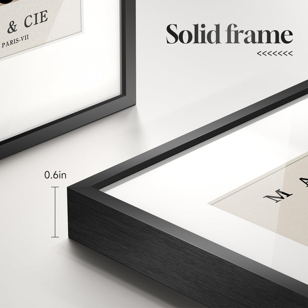 Framed Neutral Abstract Wall Art, Set of 6 Canvas Prints