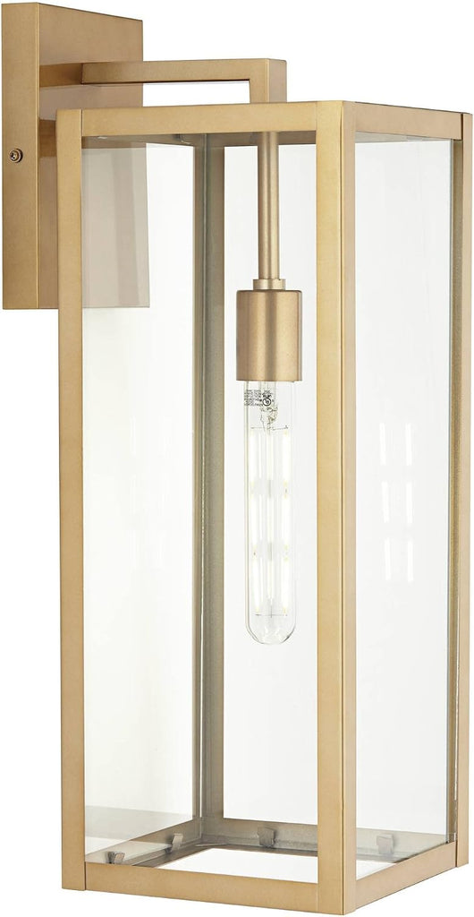 Titan 20 1/4" Soft Gold Clear Glass Modern Outdoor Wall Lantern
