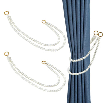 Pearls Curtain Tiebacks Decorative Curtain Holdbacks - 2Pcs