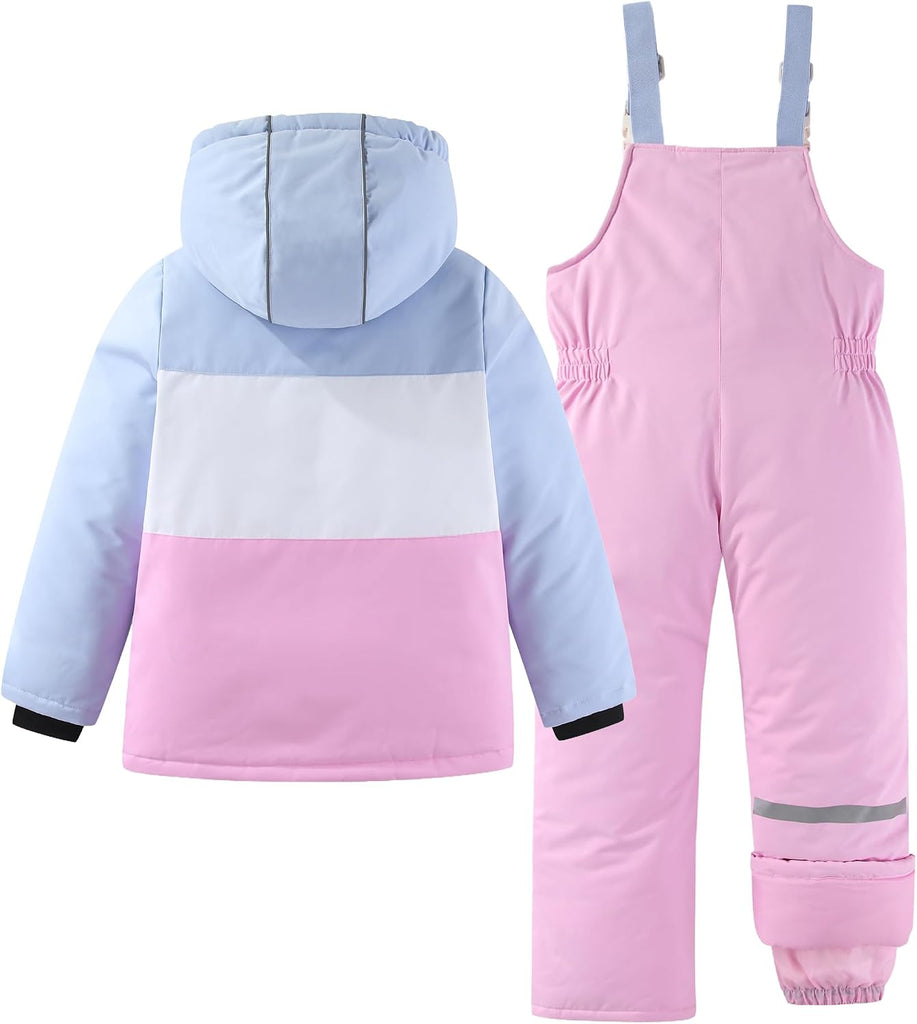 Boys Piece Snowsuit Colorblock Ski Jacket & Bib Overalls Insulated Winter Ski Suit