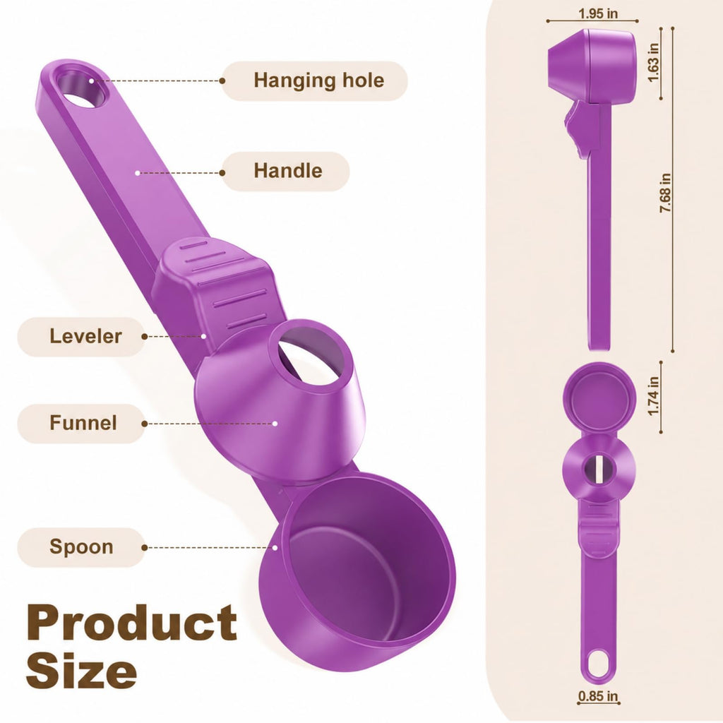 Coffee Scoop with Funnel for Ground Coffee & Protein Powder, 2 Tbsp