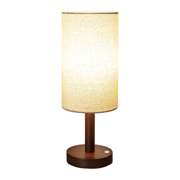 Cordless Table Lamp, 3 Color Portable Battery Lamp Wood Base Touch
