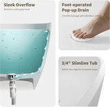 63" Matte White Freestanding Solid Surface Bathtub - Stone Resin Soaking Tub, cUPC Certified