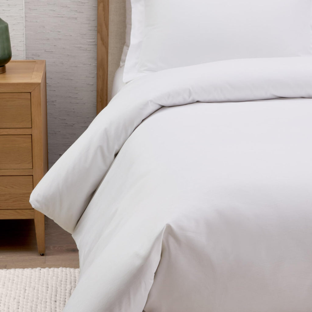 Hotel Signature Duvet Cover - 100% Egyptian Cotton - 280 Thread Count - Jacquard - White - Queen Size