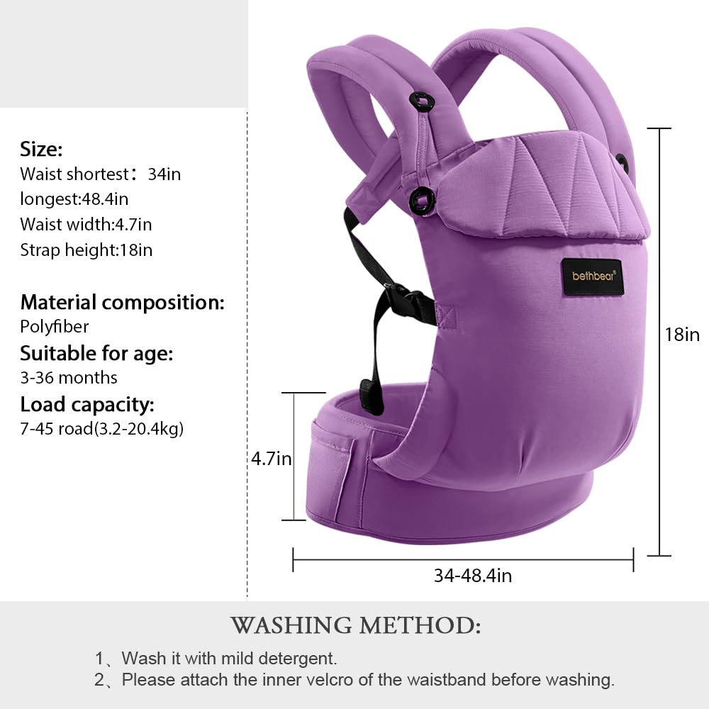 Carrier Newborn to Toddler, 7-45 lbs with Natural Material, Ergonomic Design,Versatile and Adjustable,Hands Free