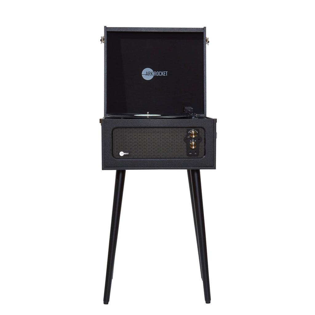 Discovery II 3-Speed Bluetooth Record Player Retro Console Turntable with Built-in Speakers and Removable Legs (Black)