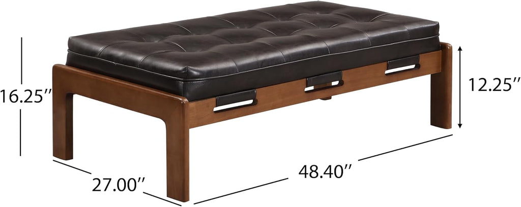 Rectangle Cocktail Ottoman Table,PU Leather Versatile Upholstered Table,Ottoman Living Room Home Decor,Weight