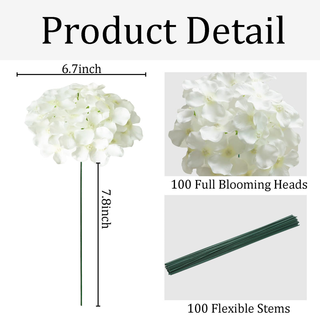 100 Pcs Faux White Artificial Bulk Fake