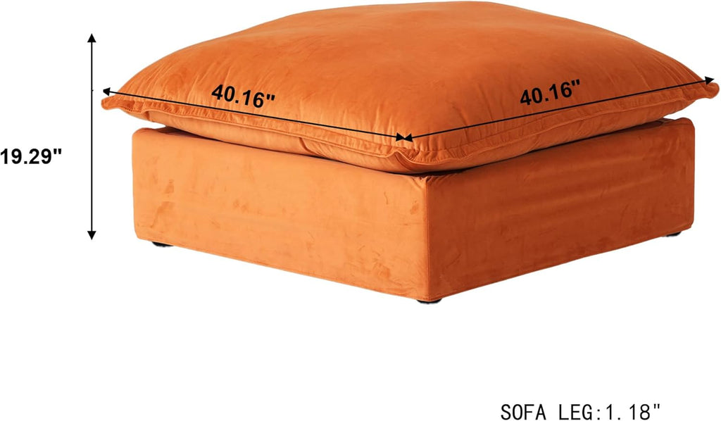 Ottoman Module for Living Room, Cushion Covers Removable, Minimalist Comfy Breathable Ottoman Seater Paired with Sofa Couch for Living Room Apartment, Orange A124-B0F1JR8WBJ