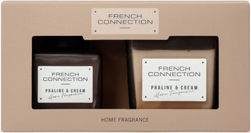 Square Range Scented Candle & Reed Diffuser Gift Set | 220g Shea Butter Wax Candle & 100ml Diffuser | Glass Jar - Set of 2