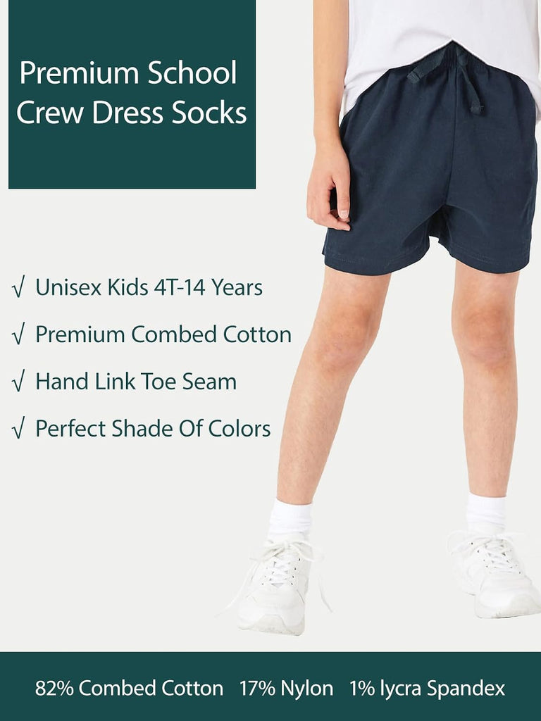 Unisex Kids Boys Girls Soft Cotton School Socks Black White Navy