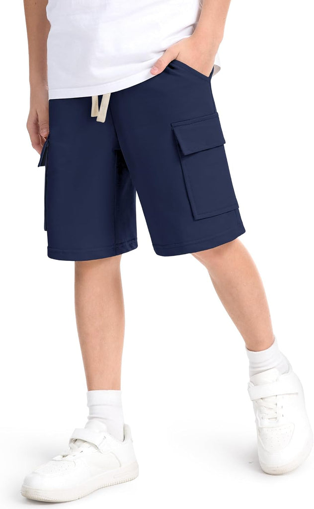 Boys Cargo Shorts Kids Athletic Cotton School Shorts with Pockets