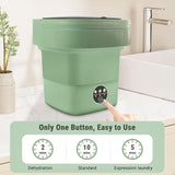 Portable Washing Machine, Foldable Personal Washer w/Integrated Drain Pipe and Spin Basket for Light Clothes, 3