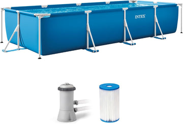 Metal Frame 14ft 9in x 7ft 3in x 33in Above Ground Pool Set w/Pump | 28279EH - 530 GPH Cartridge Filter Pump and Type