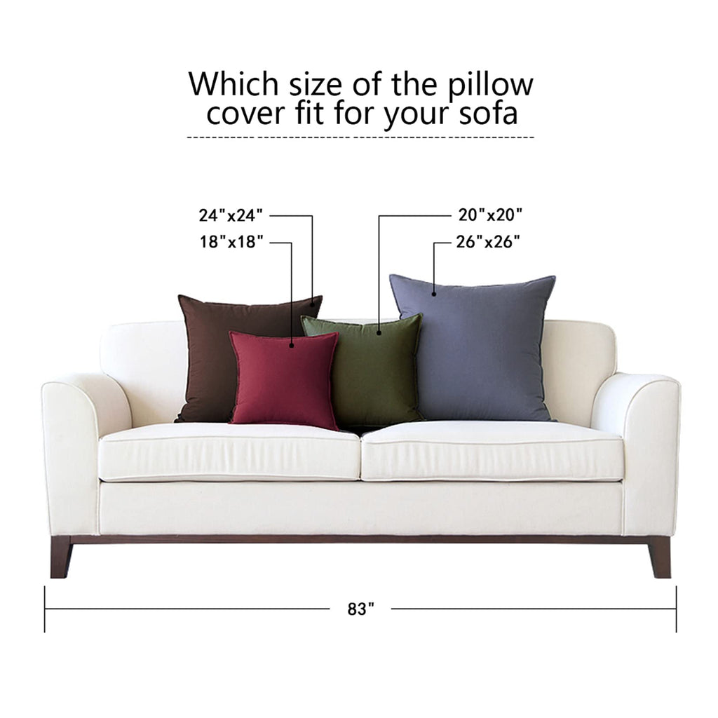 18"x18" Solid Cotton Linen Decoration Throw Pillow Case with Zipper Euro Sham Cushion Case Cool Pillow Cover Delicate