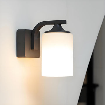 Outdoor Wall Lamp, Waterproof and Anti-Rust Aluminium Modern wall Light Fixture Milk Glass Indoor for Outside, Garden