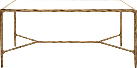 Couture Collection Jessa Brass Metal/Glass Top Rectangle Coffee Table (Fully Assembled)