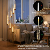 4Sets Floor Candelabra Tall 7 Arm Centerpieces, 48" Tall Metal Candlestick Holders with Acrylic Lampshade candelabros