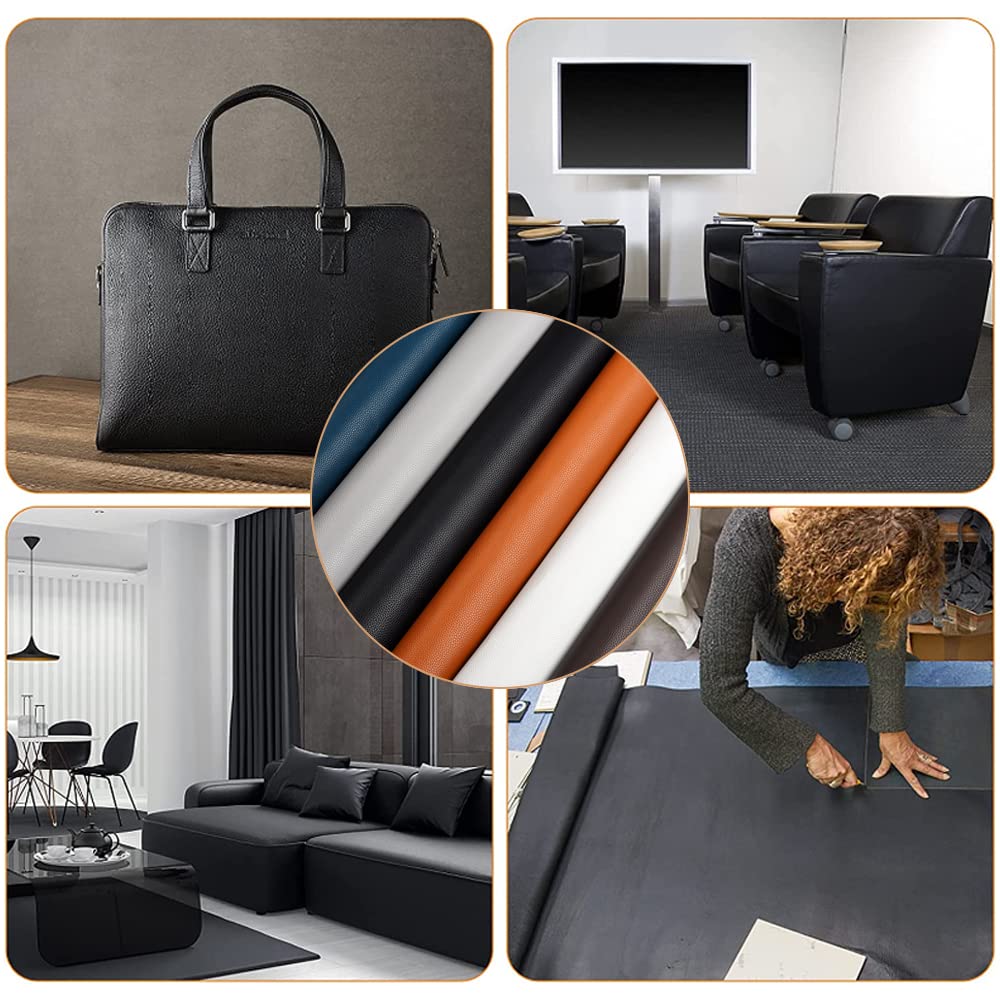 Faux Leather 2 Yards 58" x 72", 1.25 mm Thick Upholstery Leather PU Fabric Synthetic Leather Material Vinyl Leather