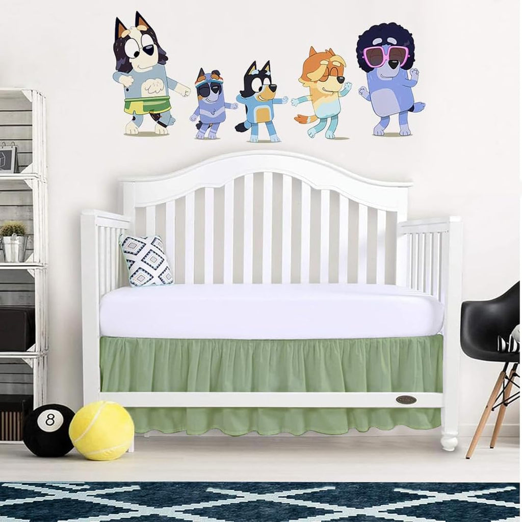 Crib Bed Skirt 28" x 52" with 14" Drop - Split Corners Dust Ruffle, Microfiber - Breathable, Durable, Elastic