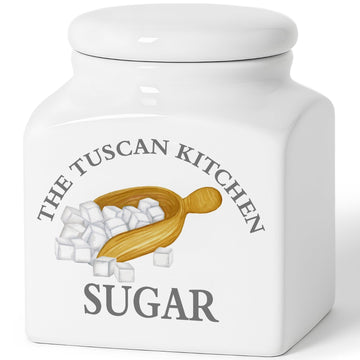 Canisters Ceramic Sugar Jar with Lids 38 fl. oz White, Food Storage Jars for Sugar Seasoning Containers