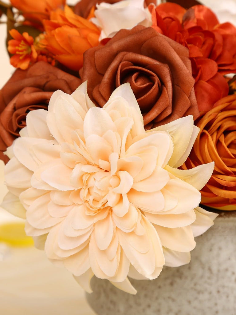 Artificial Flower Box Set Silk Flowers Rose Faux Flowers with Stems for DIY Bridal Wedding Bouquets Centerpieces