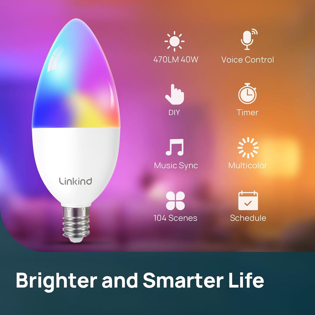 Matter A19+B11 Smart Light Bulb, Smart Bulbs Work with Apple Home, Siri, Alexa, Google, SmartThings