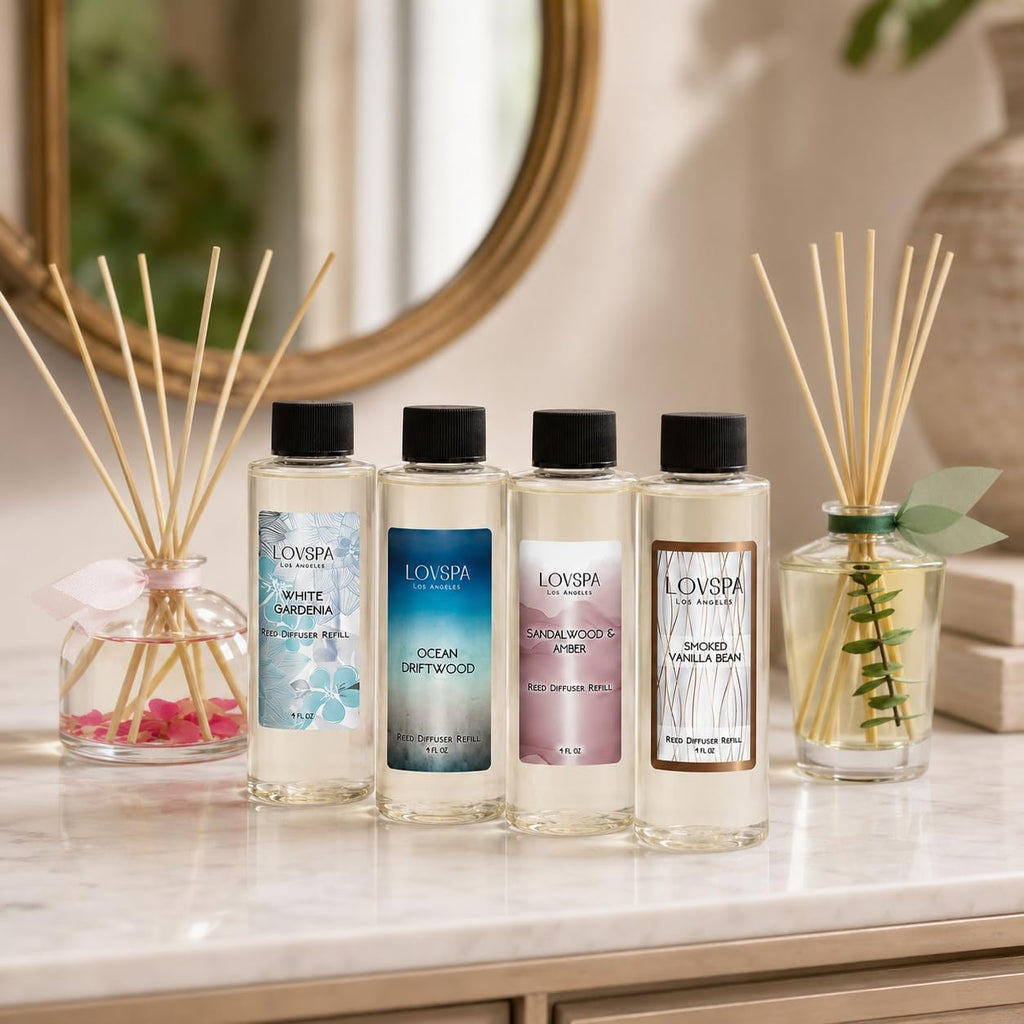 Meyer Lemon Diffuser Oil - Luxury Essential Oils for Diffuser Refill & Air Freshener Room Spray - Long-Lasting & - Set of 4