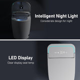 Glendan Smart Toilet Auto Flush: Elongated Heated Seat Tankless Toilet