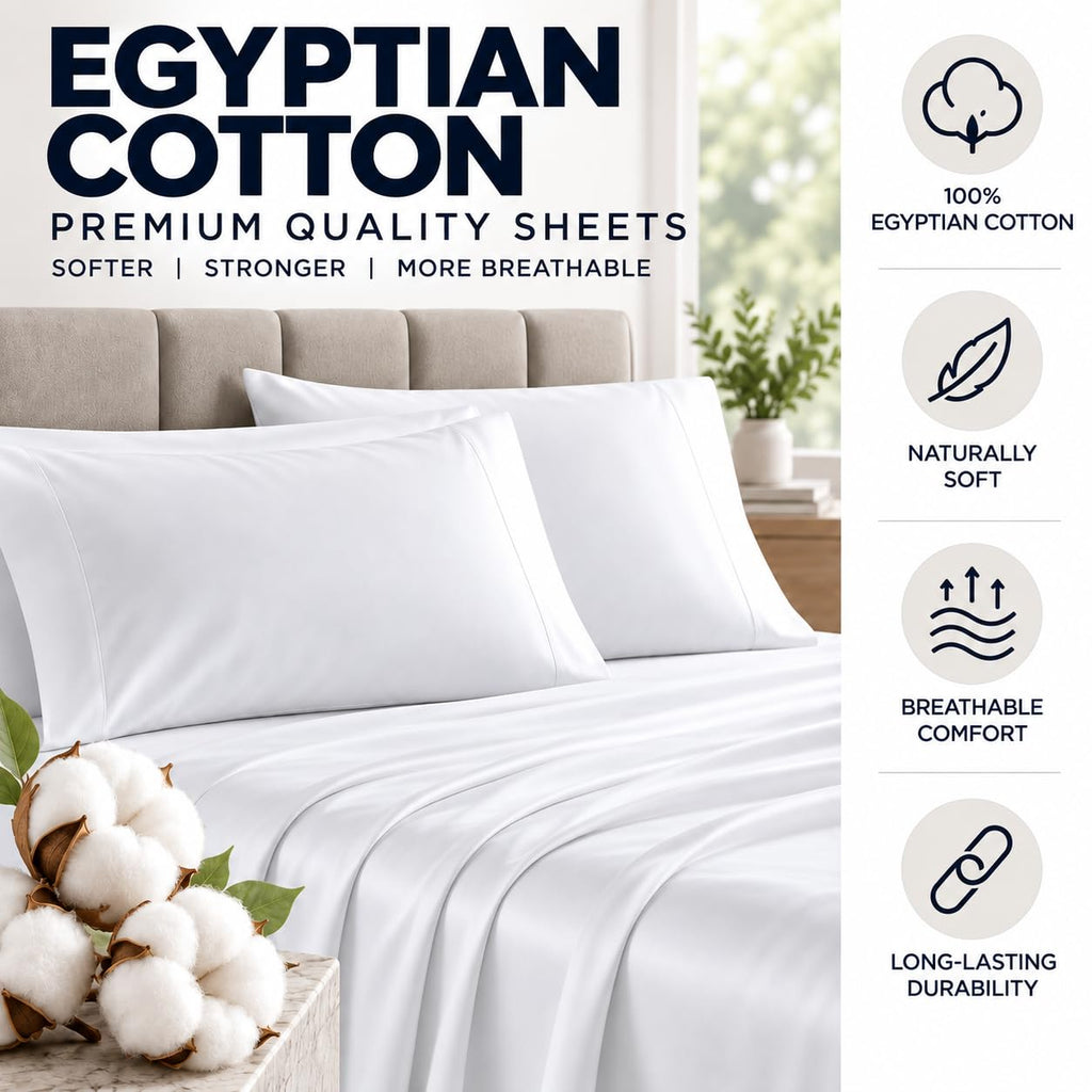 Queen Size Egyptian Cotton 4-Piece Sheet Set Queen (60x80) Fits Upto 14-16" Deep Pocket 550 Thread Count Silver Grey